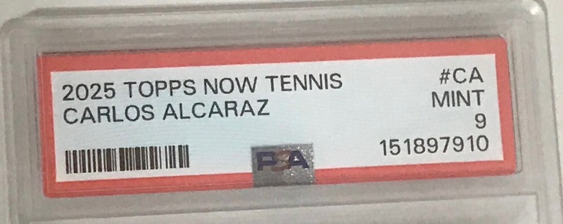 CARLOS ALCARAZ  2025  TOPPS NOW  TENNIS  #CA  MINT    PSA 9  FREE SHIPPING view 2