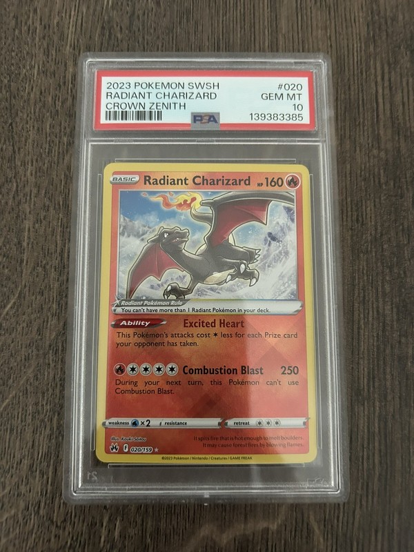 Radiant Charizard Holo 020/159 Pokemon TCG Crown Zenith PSA 10