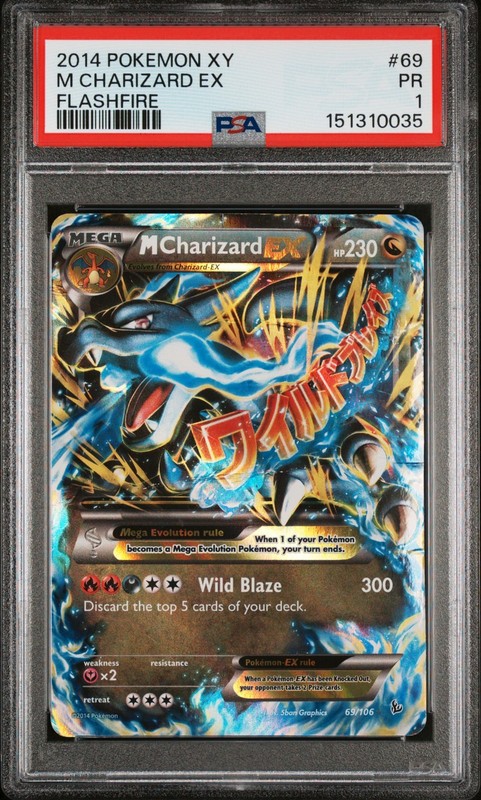 PSA 1 2014 Pokemon XY Flashfire M Mega Charizard EX 69/106 Full Art Holo Foil