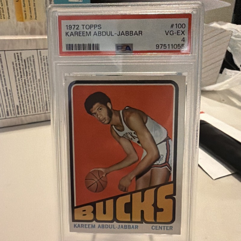 1972 Topps #100 Kareem Abdul Jabbar PSA 4 VG-EX NICE EYE APPEAL HOF