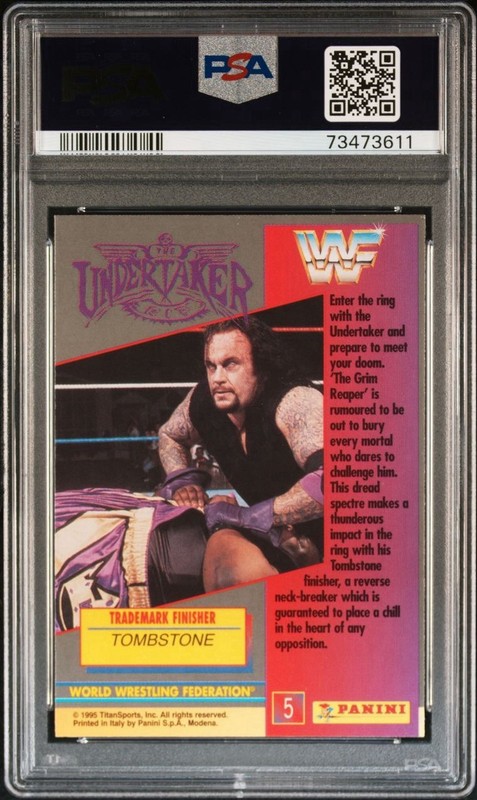 1995 Panini WWF The Undertaker Action PSA 7 view 2