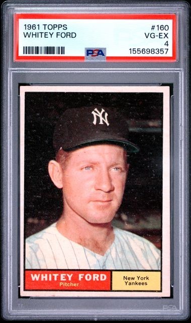 1961 Topps #160 Whitey Ford New York Yankees HOF PSA 4 VG-EX Cy Young Year