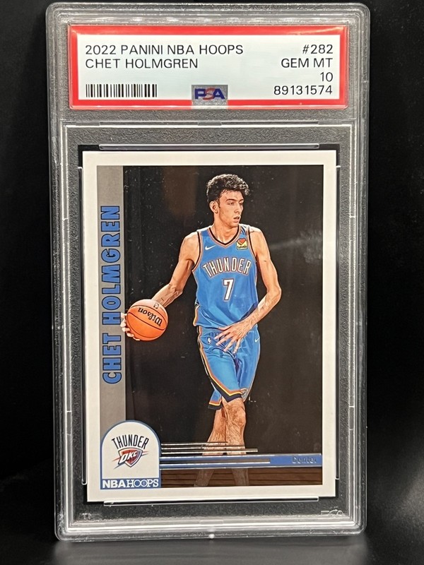 2022 Panini NBA Hoops Chet Holmgren RC #282 PSA 10 and psa 9 free  view 2