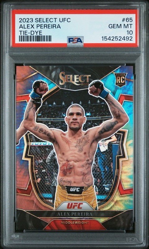 2023 Panini Select UFC Alex Pereira #65 Tie-Dye Prizm Rookie /25 PSA 10 CHAMA