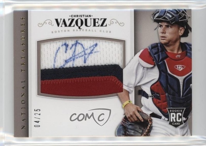 2014 Panini National Treasures Gold 4/25 Christian Vazquez #219 Auto 07l7