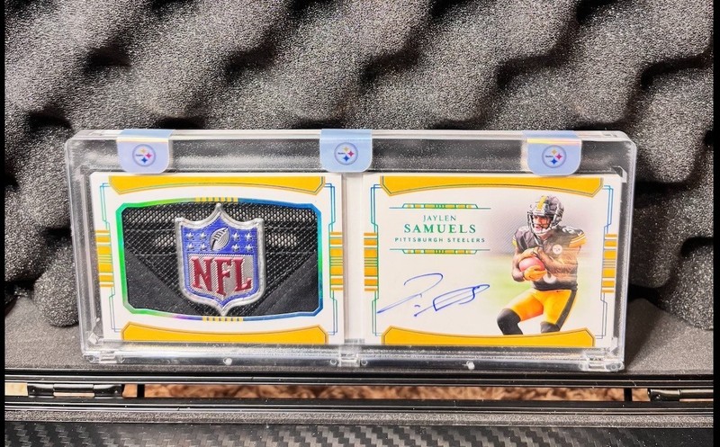 2018 National Treasures Jaylen Samuels RPA 1/1 Booklet Steelers Logo patch