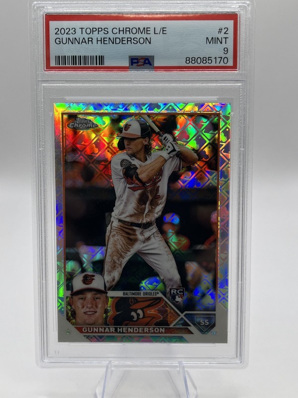 Gunnar Henderson Logofractor Rookie - 2023 Topps Chrome Logofractor - PSA 9