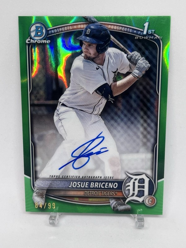 2025 1st Bowman Chrome Auto Josue Briceno Green Lava Refractor /99