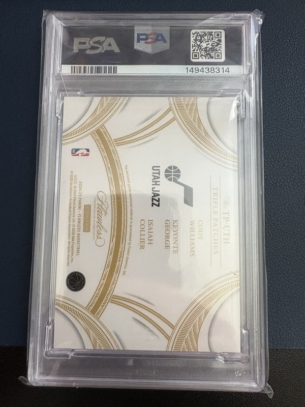 2024 Flawless Keyonte George LOGO MAN Ruby /15 PSA 10 GAME WORN PATCH PSA 10 view 2