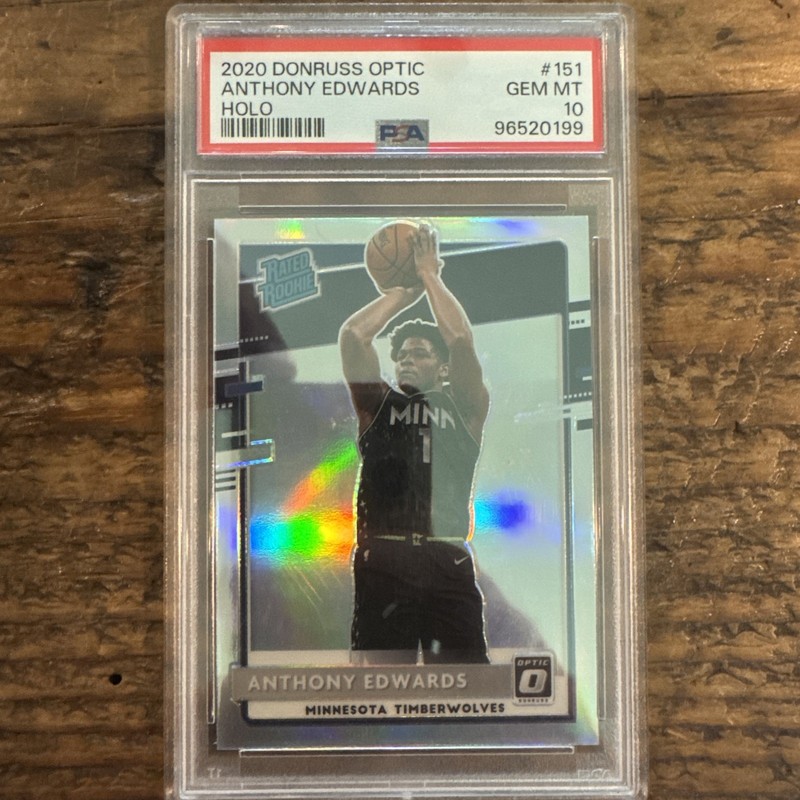 Anthony Edwards Rookie Holo SSP PSA 10 GEM MINT 2020 Donruss Optic #151 RC