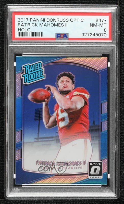 2017 Donruss Optic Holo Prizm Patrick Mahomes II #177 PSA 8 Rookie RC