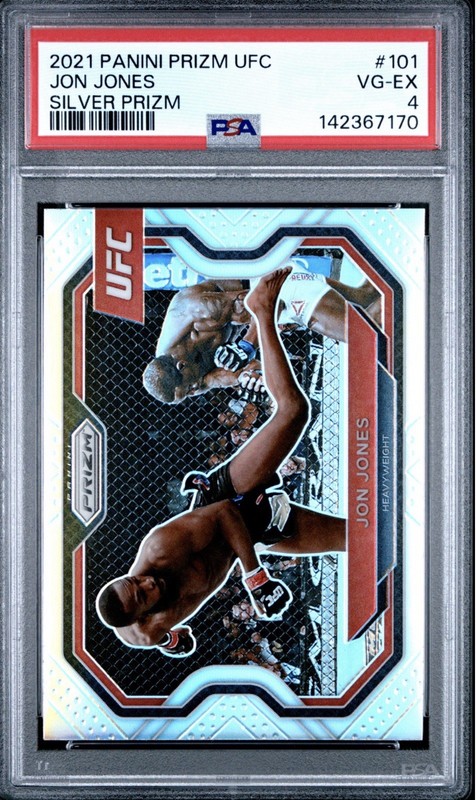2021 Panini Prizm 1st Edition UFC Jon Jones Silver Prizm PSA 4 Pop 2 Rare Grade!