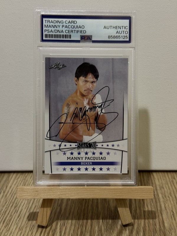 2020 LEAF MANNY PACQUIAO SIGNED AUTO CARD #15 PROOF PSA BUY AUTHENTIC Mayweather