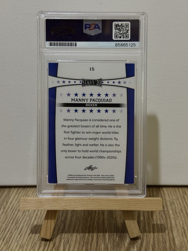 2020 LEAF MANNY PACQUIAO SIGNED AUTO CARD #15 PROOF PSA BUY AUTHENTIC Mayweather view 2