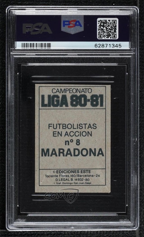 1980-81 Ediciones Este Campeonato Liga Diego Maradona #8 PSA 5 02ea view 2