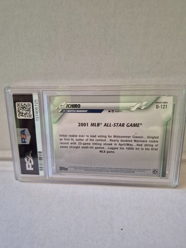 2020 Topps Update #U121 Ichiro PSA 10 Gem; All Star Game; Seattle Mariners; MLB view 2