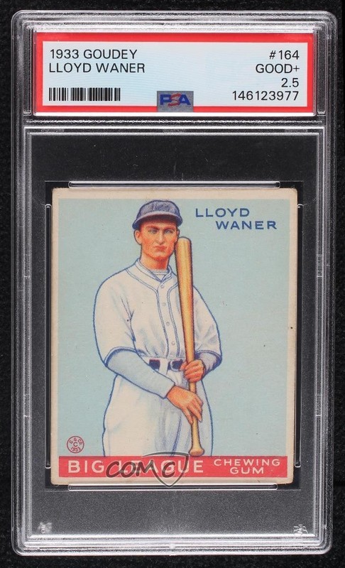 1933 Goudey Big League Chewing Gum R319 Lloyd Waner #164 PSA 2.5 HOF 9bq