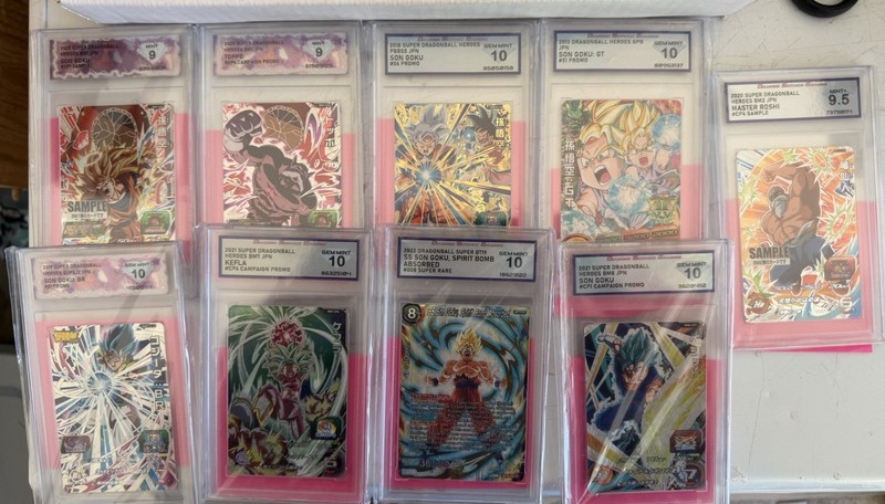 Super Dragon Ball Card  Lot Of 9 Cards All Graded. See Pics- Beautiful Slabs!