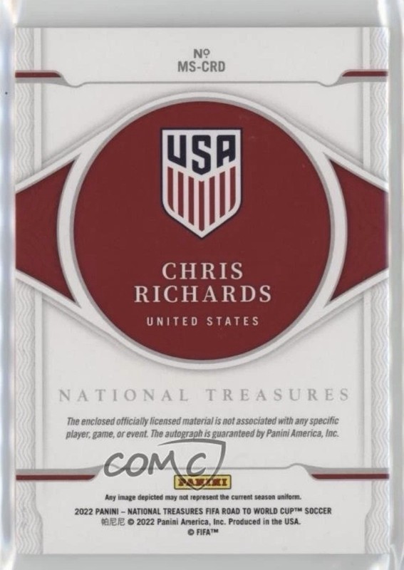 Panini National Treasures FIFA World Cup Chris Richards Auto Patch /10 USA view 2