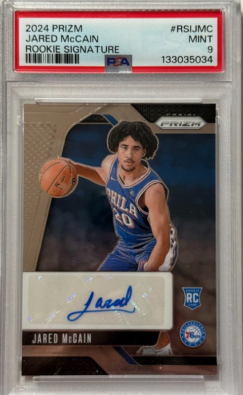 🔥 Jared McCain Autographed 2024 Prizm Rookie Signature RC Graded PSA 9 – OKC 🔥