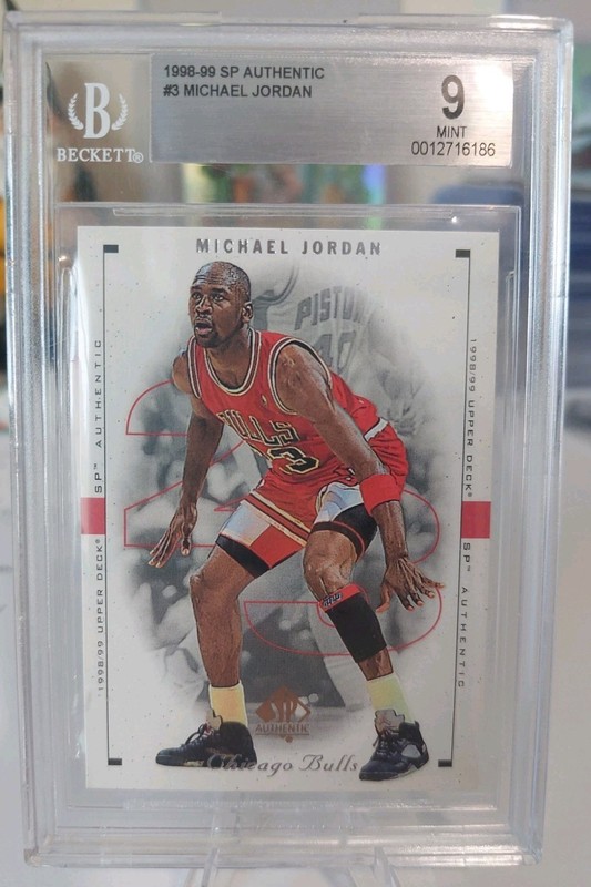 1998-99 Upper Deck SP Authentic MICHAEL JORDAN #3 Red Jersey HOF Rare Mint BGS 9