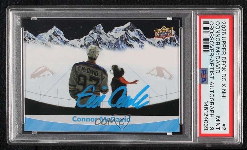 2025 Upper Deck DC x NHL Crossover Artist Connor McDavid #2 PSA 9 MINT Auto 0tv6