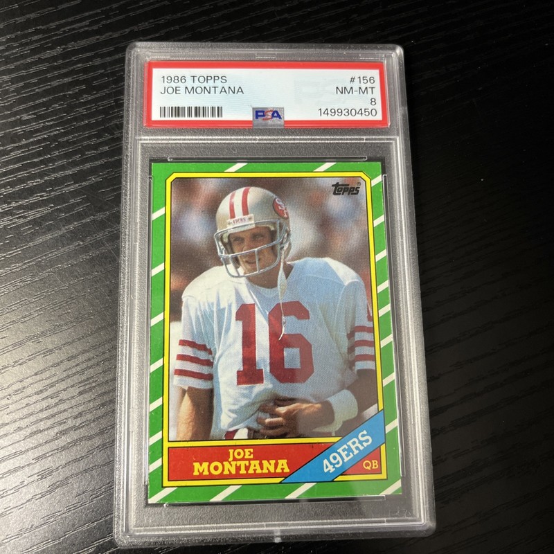 PSA 8  1986 TOPPS 156 JOE MONTANA CARD