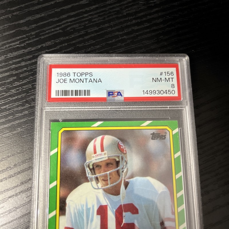 PSA 8  1986 TOPPS 156 JOE MONTANA CARD view 2