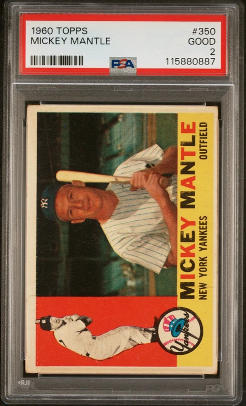 1960 Topps Mickey Mantle #350 PSA 2 Vintage Baseball Yankees HOF