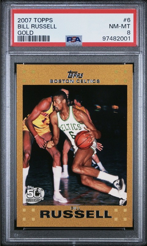 2007 Topps #6 Bill Russell Gold #/2007 PSA 8 NM-MT None Higher