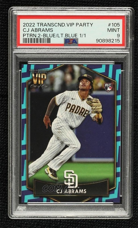 2022 Transcendent Collection VIP Party One-of-One 1/1 CJ Abrams PSA 9 MINT 1jp8