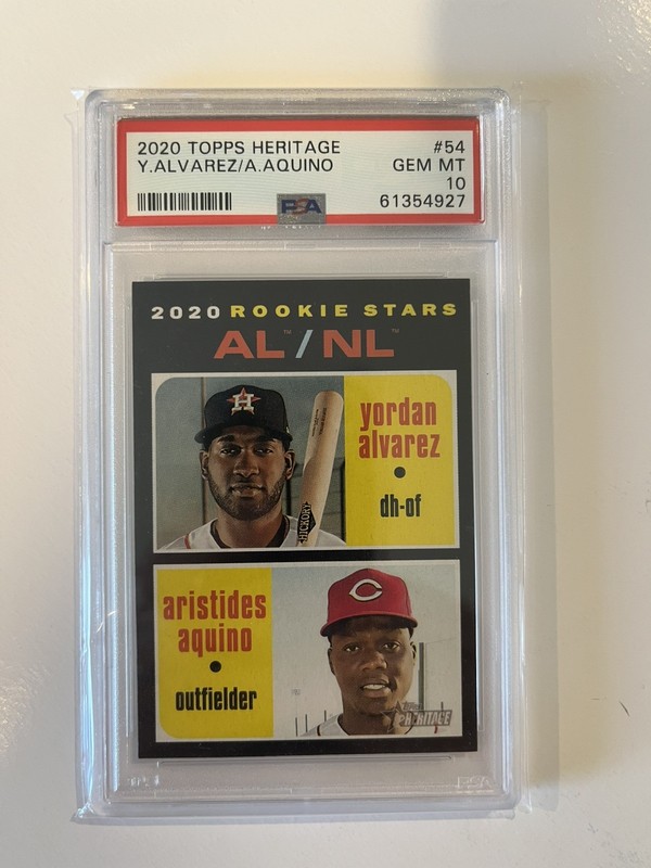 2020 Topps Heritage  #54 Yordan Alvarez - Aris Aquino RC PSA 10 GEM-MT