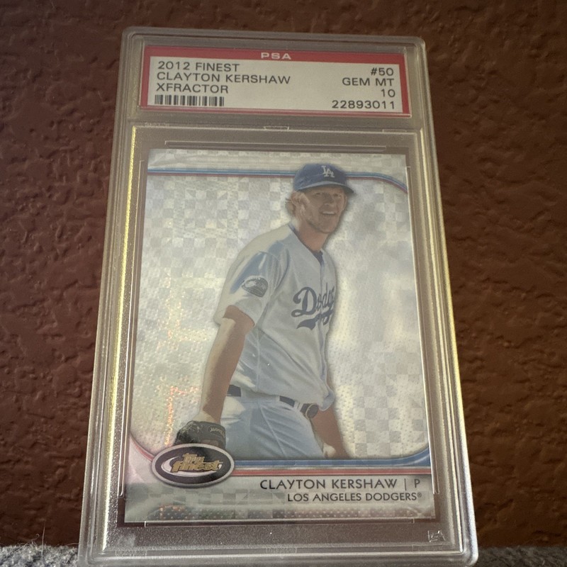 Topps 2012 Finest Clayton Kershaw #50 X-Fractor PSA 10 Los Angeles Dodgers