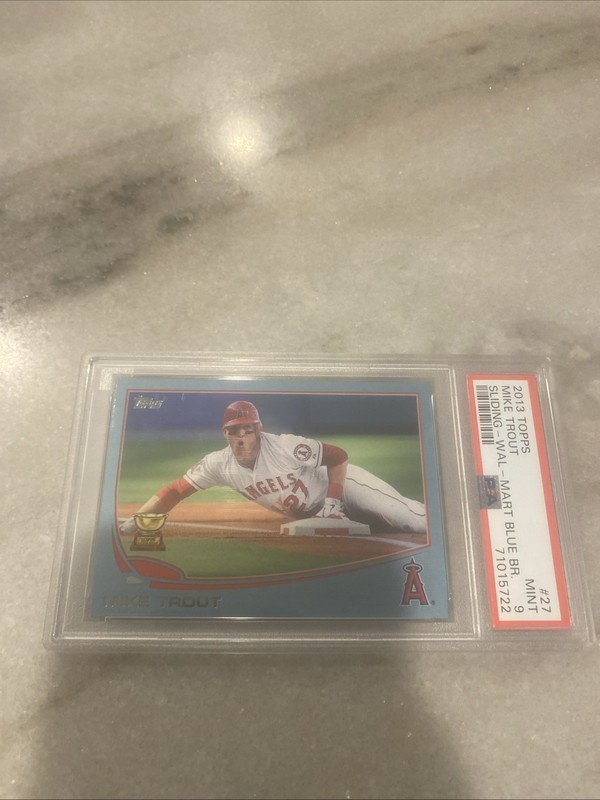 2013 TOPPS WALMART BLUE BORDER MIKE TROUT #27  RC ROOKIE CUP PSA 9 MINT ⚾️🔥🔥🔥