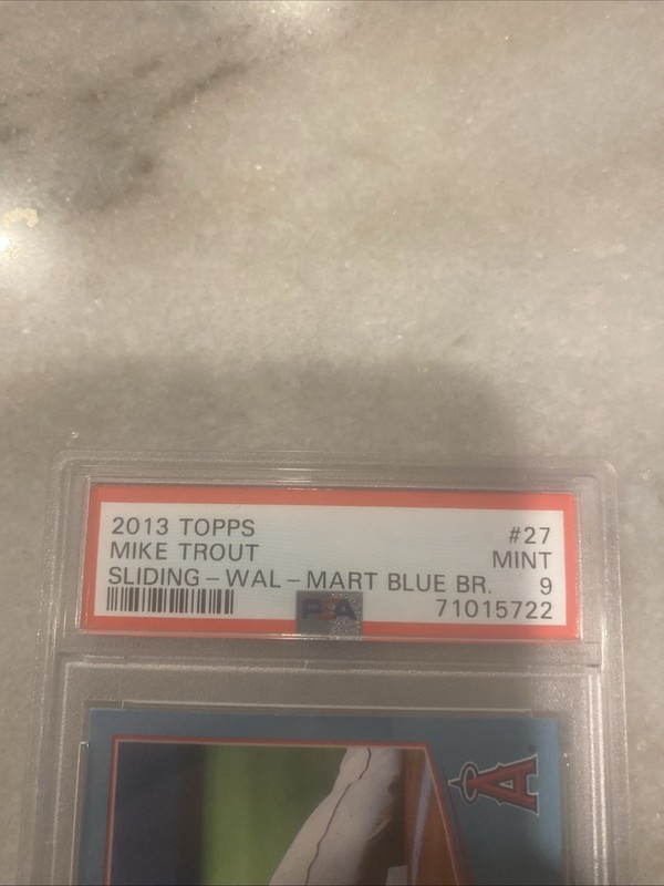 2013 TOPPS WALMART BLUE BORDER MIKE TROUT #27  RC ROOKIE CUP PSA 9 MINT ⚾️🔥🔥🔥 view 2