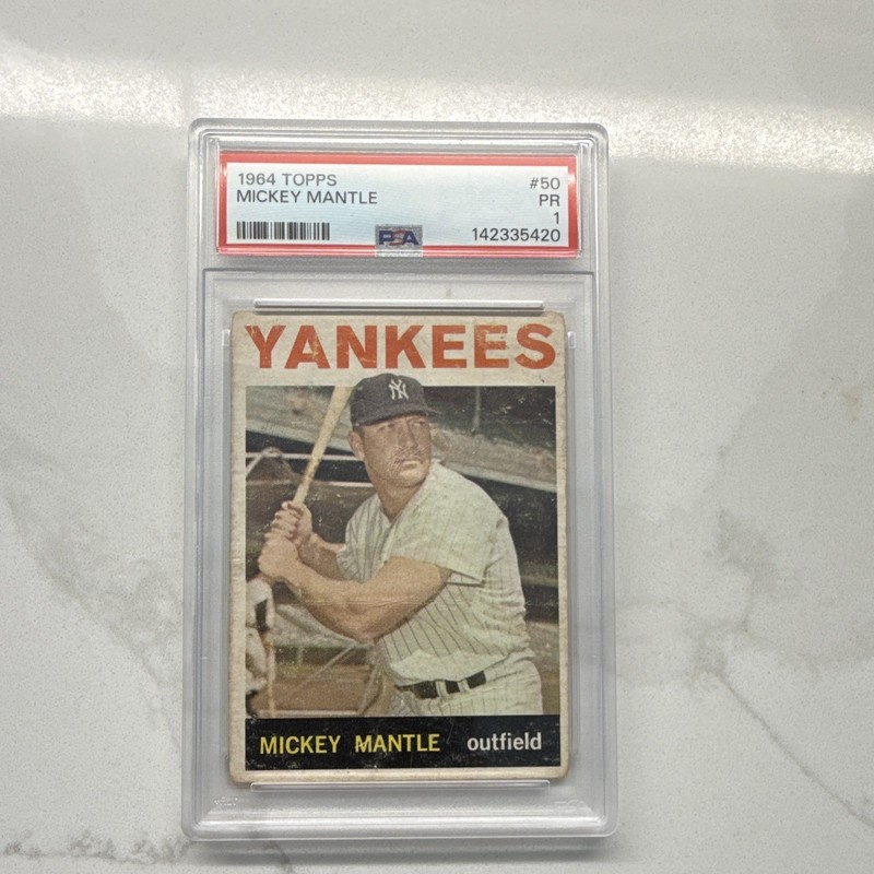1964 Topps Mickey Mantle #50 PSA 1 PR Yankees HOF Vintage Baseball Card
