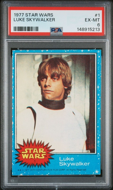 1977 Topps Star Wars #1 Luke Skywalker Rookie card PSA 6  Series 1 Blue