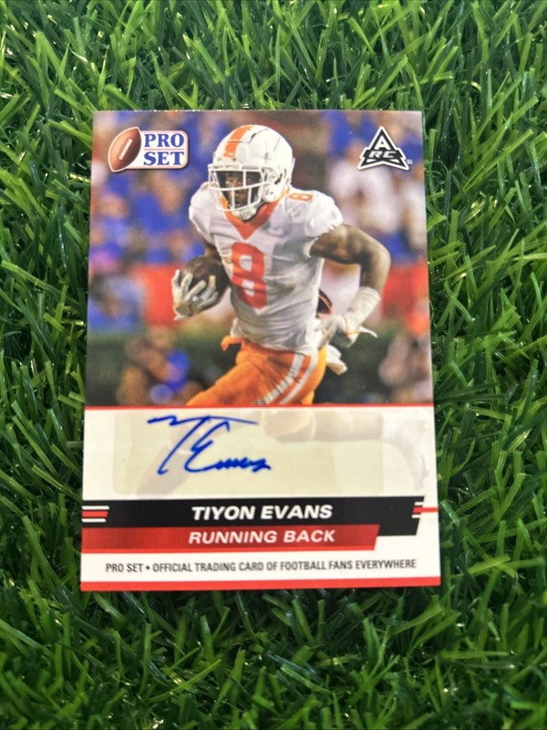 2022 Leaf Pro Set - Tiyon Evans Autograph Rookie #PSA-TE1 RC Tennessee F62