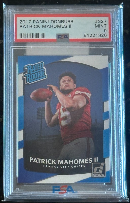 2017 Panini Donruss Patrick Mahomes RC Rated Rookie #327 PSA 9 Mint Centered