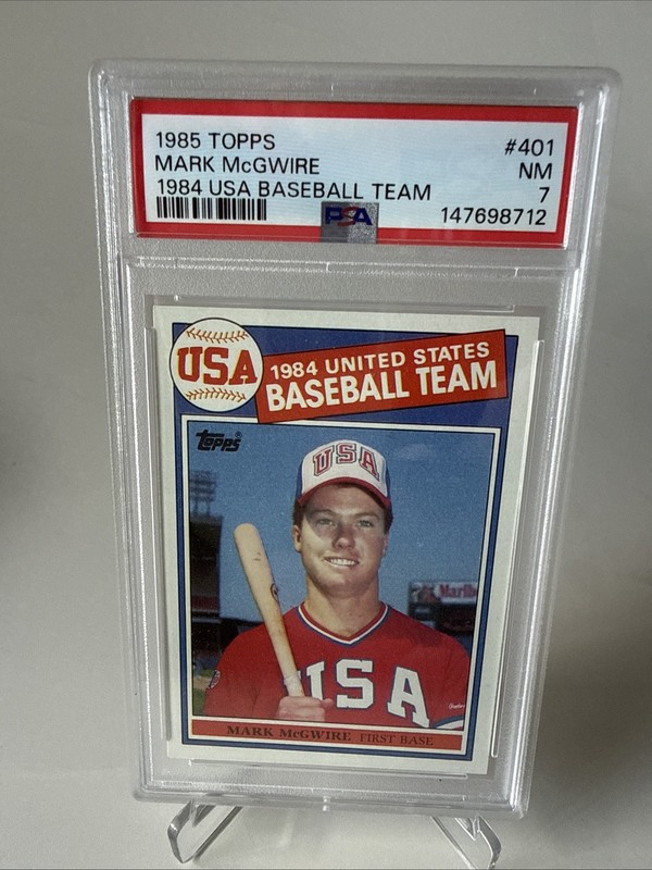 1985 TOPPS #401 MARK MCGWIRE 1984 USA BASEBALL TEAM NM-7 New Slab