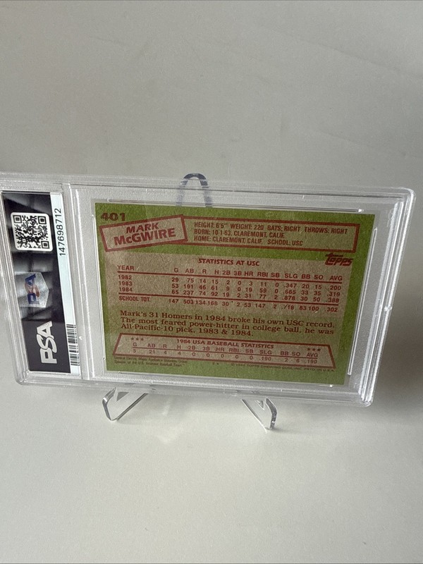 1985 TOPPS #401 MARK MCGWIRE 1984 USA BASEBALL TEAM NM-7 New Slab view 2