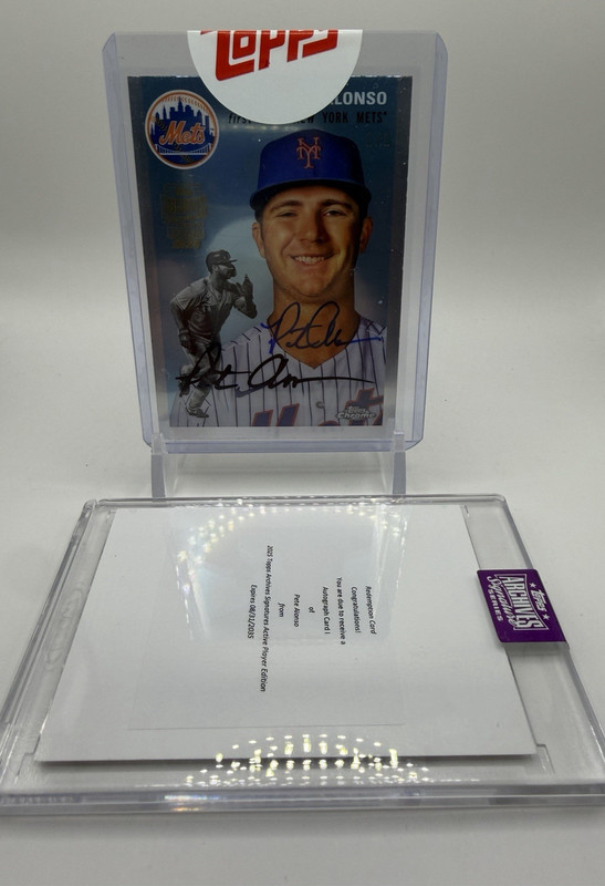 2025 Topps Archives Signature Series Pete Alonso Platinum On Card Auto True 1/1 view 2