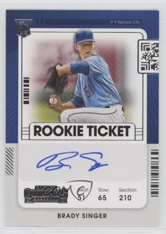 2021 Panini Contenders Rookie Ticket Brady Singer #120 Auto qf8