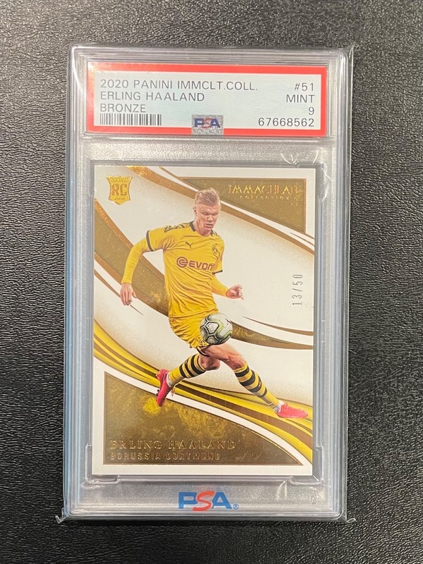 2020 Immaculate #51 Erling Haaland Bronze RC PSA 9 MINT #'d 13/50 POP 5 WOW!