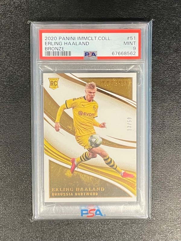 2020 Immaculate #51 Erling Haaland Bronze RC PSA 9 MINT #'d 13/50 POP 5 WOW! view 2
