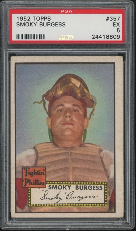 1952 Topps Baseball High Number #357 Smoky Burgess EX PSA 5