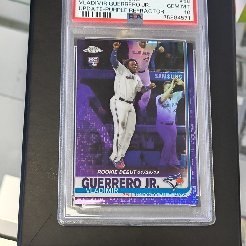 insert Topps Chrome Update Series Vladimir Guerrero Jr. Purple Refractor #58 /1…