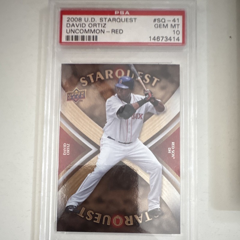 Upper Deck 2008 Starquest David Ortiz #SQ-41 Uncommon Red Insert PSA 10 Red Sox