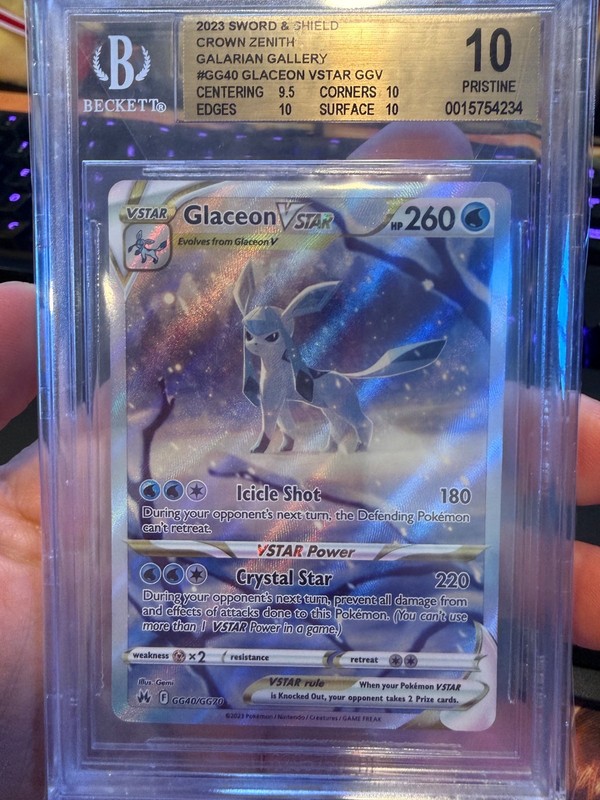 2023 Pokemon Crown Zenith #GG40 Glaceon VSTAR BGS 10 PRISTINE