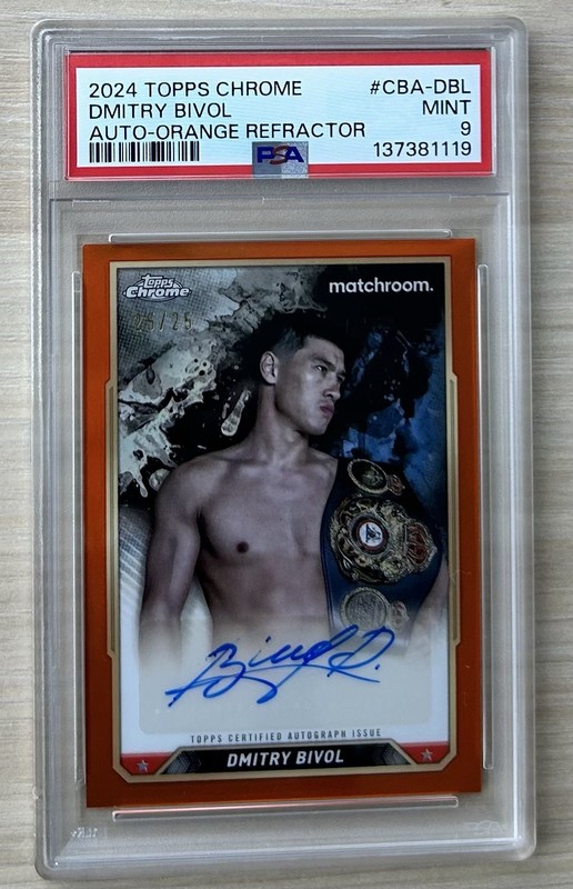 PSA 9 - 2024 Topps Chrome Dimitry Bivol Auto Unified Boxing Light Heavyweight/25